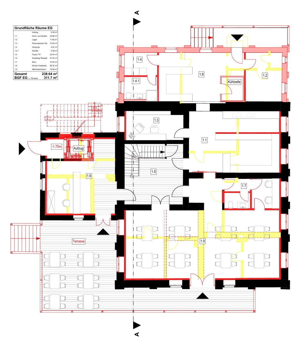 Ground floor plan of the adaptive reuse proposal