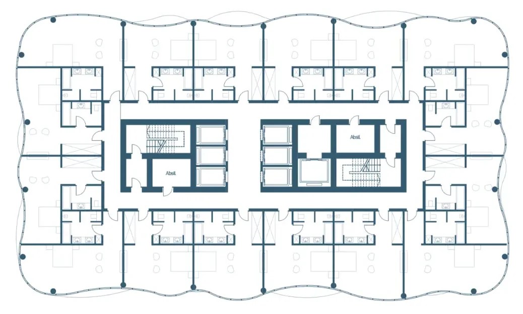 Typical hotel floor plan for The Wave